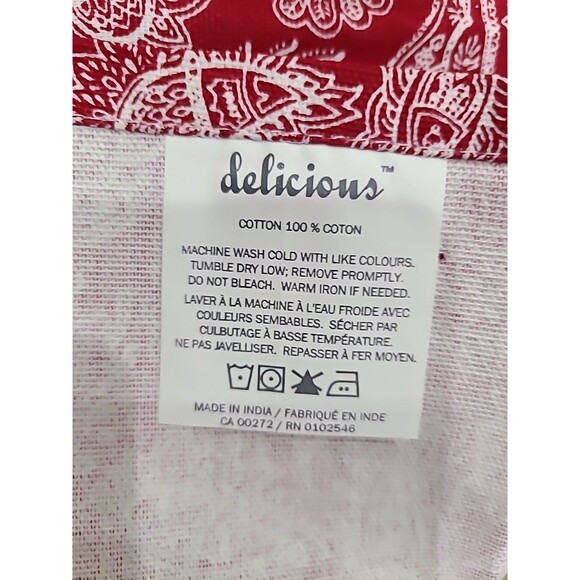 PLacemats (4) NAPKINS (6) RED WHITE PAISLEY BANDANA 100% COTTON  2 Dish Towels - Picture 5 of 11